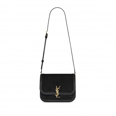 YSL SOLFERINO MEDIUM SATCHEL IN NUBUCK SUEDE 635025072012 (22*18*5cm)